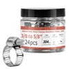 24 Pack 3/8'' - 5/8'' Worm Gear Hose Clamps, Adjustable