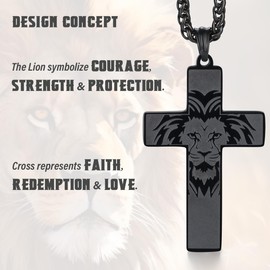 SAM & LORI Cross Necklace for Men Teen Gifts Teenage Birthday 13 Year Old Him Chain Baptism 1st First Communion Confirmation Gift Pendant Christmas Stocking Stuffers Valentines Day Easter Graduation