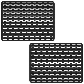 Bligli Mesh Sink Mat, 15.7 x 11.8inch Sink Prtector Mats for Kitchen Sinks, PVC Eco-Friendly Sink Protectors for Bottom of Sink, Fast Draining, Easy Cleaning, Black