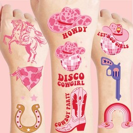 Pink Cowgirl Temporary Tattoo,