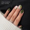 JMEOWIO Semi Cured Gel Strips Nail Art Sticker Wrap Green