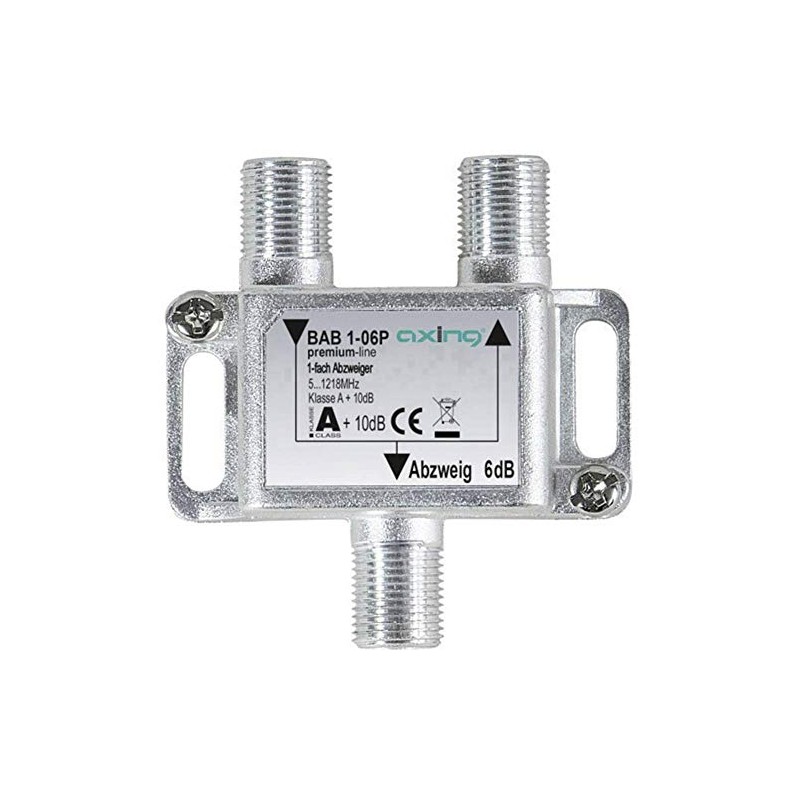 Axing 1-Way Cable Splitter CATV Multimedia DVB-T2 Class A+ 10