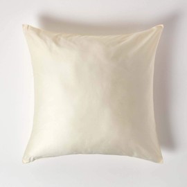 HOMESCAPES Cream Organic Cotton Euro Size Pillowcase 80 x 80 cm 400TC 600 Thread Count Equivalent Pillow Case with Zip
