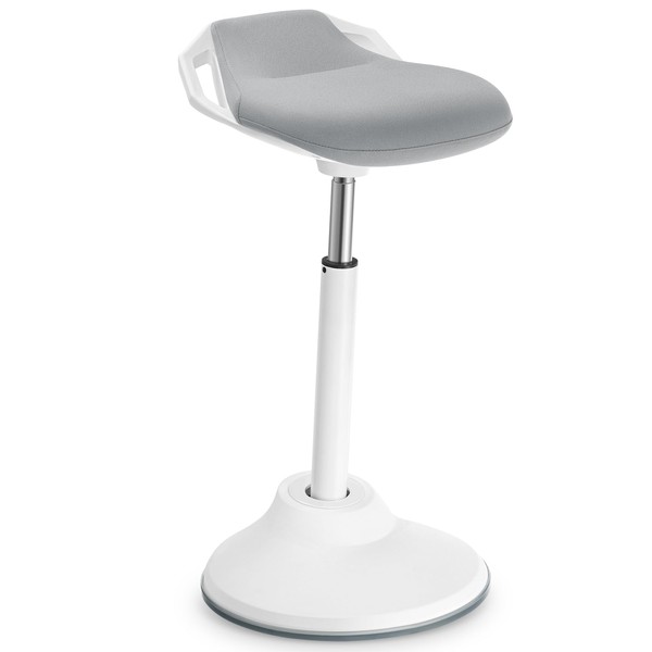 SONGMICS Standing Desk Chair, Adjustable Ergonomic Standing Stool, 23.6-33.3 Inches, Swivel Sitting Balance Chair, Anti-Slip Bottom Pad, Dove Gray UOSC002G01