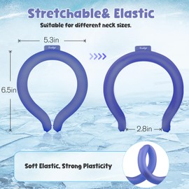 Kids Neck Cooling Tube with Insulated Bag, Ice Cooler Ring for Kids Wearable Body Cooling Products for Outdoor Indoor, Neck Coolers for Summer Hot Weather (Navy Blue)