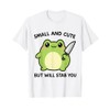 Small Cute But Will Stab You Frog Meme Tee T-Shirt