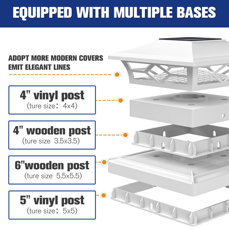 VOLISUN Solar Post Cap Lights: 8 - Pack Outdoor Deck