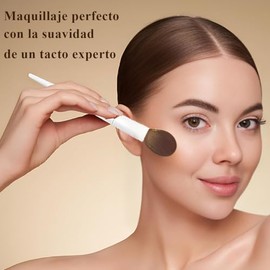 Brochas de Maquillaje 17Pzs con Estuche, Juego de Brochas Maquillajes Cosmética Profesional Con 2 Esponja, 5 Pincel de Mejilla Rostro, 9 Maquillaje...