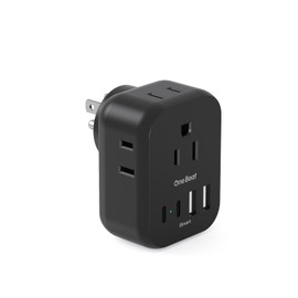 Travel Cruise Ship Essentials, One Beat Multi Plug Wall Outlet Extender with 4 Outlets 4 USB (4 USB-C), Cruise Approved Power Strip Non Surge Protector, Travel Plug Adapter, Cruise Must Haves