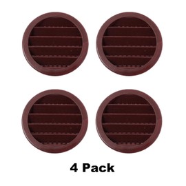 3" Round Plastic Louver Soffit Air Vent Reptile Screen Grille Cover (4, Brown)