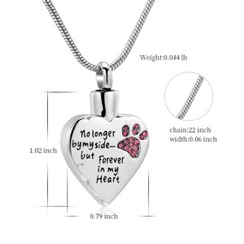 Your Wings Were Ready, But My Heart Was Not Stainless Steel Carved Locket Cremation Urn Necklace for Pet Dog Cats