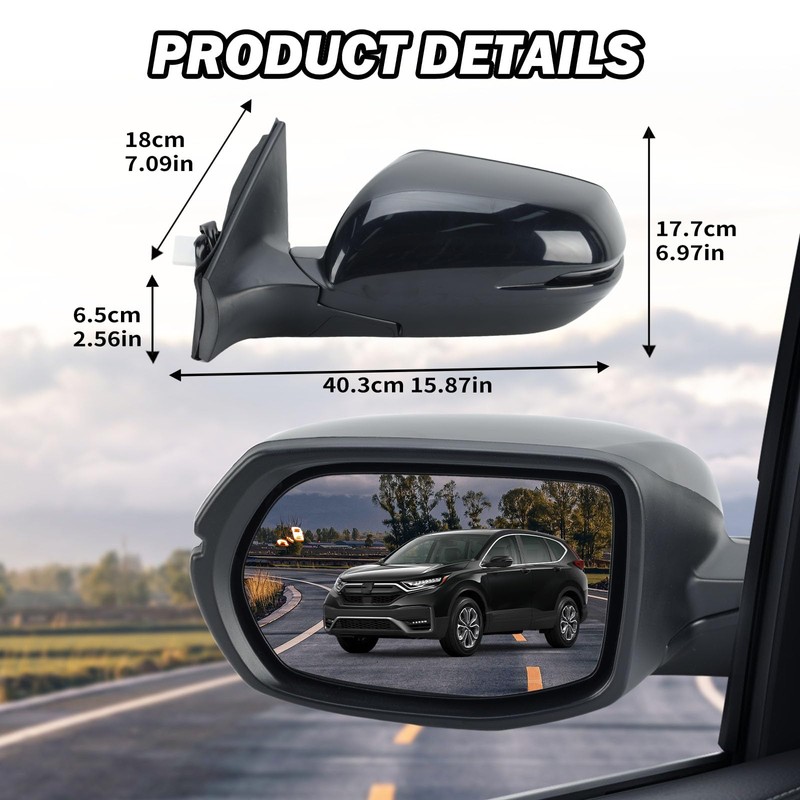 MOFOAP Driver Side Mirror For 2017-2022 Honda CRV Mirrors with