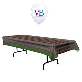 ValueBalloon Railroad Train Tracks Plastic Table Cover 54â X 108â Birthday Party Decorations Supplies