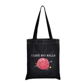 I Like Big Balls Knitting Project Bag - Crochet Supplies Make Up Bag Funny Knitting Gift for Knitter
