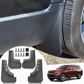 Mud Flaps for Jeep Grand Cherokee L 2024 2023 2022 2021 - No Drilling Required All Weather Front & Rear Splash Guards Exterior Accessories for Jeep Grand Cherokee L 3-Row (4PCS)