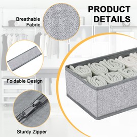 DIMJ Drawer Organizer Clothes, Dresser Organizer For Nursery, Bedroom, Closet, Baby Clothes Organizer and Storage, Foldable Fabric Drawer Dividers for Baby Socks, Belt, Tie (4 Pack, Blended) | DIMJ