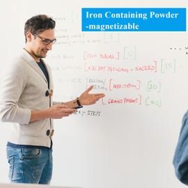 Qiytecno White Board Sticker Adhesive Backing, 12" x 16" Magnetic Dry Erase Board Contact Paper Stick on Wall, Whiteboard Sheet for Teacher Kids Classroom, Include Markers, Eraser with Magnet