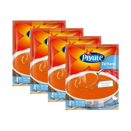 VHD Piyale Packaged Instant Tarhana Soup 4 Pack – Tarhana Corbasi, Tomato Soup, Packaged Dry Soup Mixes, Family Meal, Soup Packets add hot water, Instant Soup Powder, 1 Pack for 4 Portions