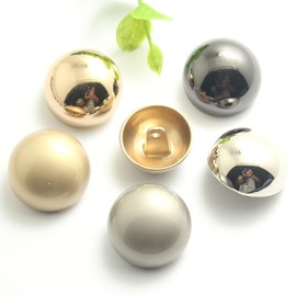 5pcs Shank Button for Sewing Accessories DIY Coat Clothes Decoration Metal Mushroom Bald Button for Craft Handmade (Silver, 25mm)