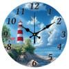 CHGCRAFT Ocean Lighthouse Wall Clock 12 Inch Battery Operated Wall