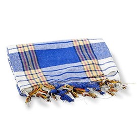 Hamam Towel in Classic Checked Blue/White