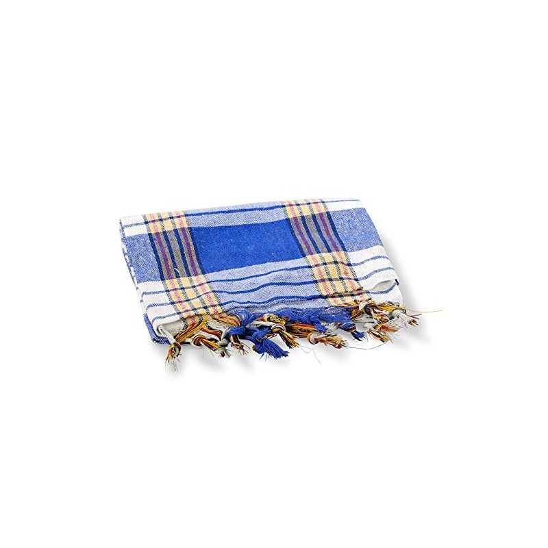 Hamam Towel in Classic Checked Blue/White