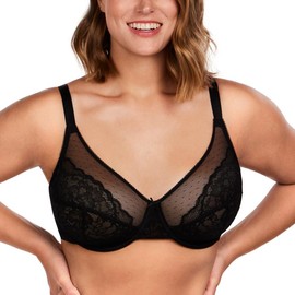 HSIA Enchante Floral Lace Plus Size Underwire Unlined Unpadded Minimizer Full Coverage Bra Women's Wear Comfortable Breathable Mesh Cup TikTokShopBacktoSchool:_White_36I