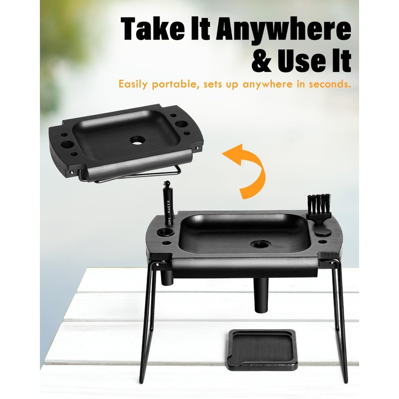 SafeDelux Foldable Wooden Rolling Tray Set with Cone Loader &