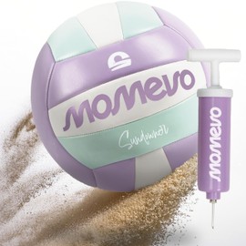 MOMEVO Sundowner Pallone Pallavolo - Pallone Beach Volley, Set con pompa per palloni, misura ufficiale 5, superficie morbida, ideale come regalo (Colori pastello)