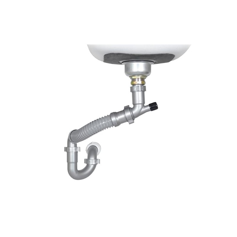 Snappy Trap Single Kitchen Sink Drain Kit, 1-1/2" with Flexible