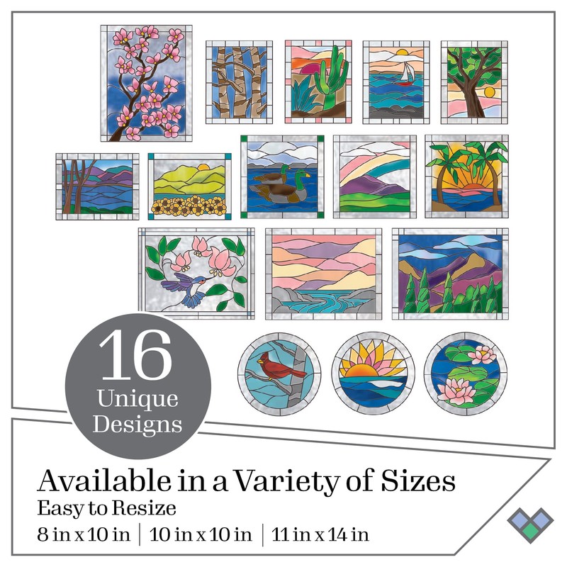 Gallery Glass, Scenery 3 Piece Pattern Set Perfect for Stained