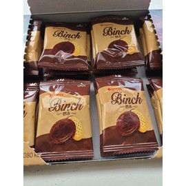 Binch Korean Chocolate Biscuit 1 Pack Including 24 Pcs in a box, Total 204g – Premium Half Chocolate & Half Biscuit – Imported K-Snack, Perfect with Coffee or Tea