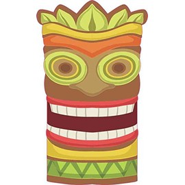 StickerTalk Tiki Totem Vinyl Hawaii Sticker, 3 inches by 5 inches