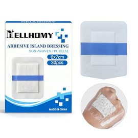 30 Pcs Waterproof Transparent Film for Showering,6cm x 7cm Waterproof Island Dressing,Waterproof Transparent Bandage Gauze with Absorbent Patche