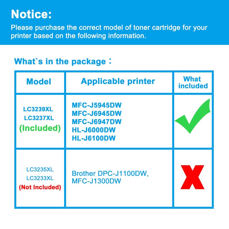 LCL Compatible Ink Cartridge LC-3239 LC3239 XL LC3239XL LC-3239XLC LC3239XLC