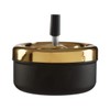Premier Housewares 305224 Rotating Ashtray, Matte Black/Gold, Medium