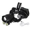 XHP160 Strong Headlight USB Charging Adjustable Waterproof Head Mounted Telescopic