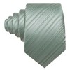 Barry.Wang Sage Green Silk Men Ties Formal Stripes Necktie Solid