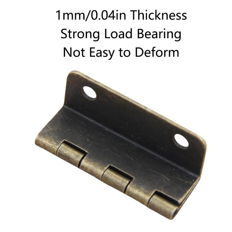 4 Pieces Tri-Fold Hinges Flexible Metal Hinges Decorative Box Hinges