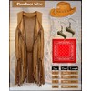 Jecery 4 Pieces 60s 70s Hippie Costume, Western Cowgirl Outfits