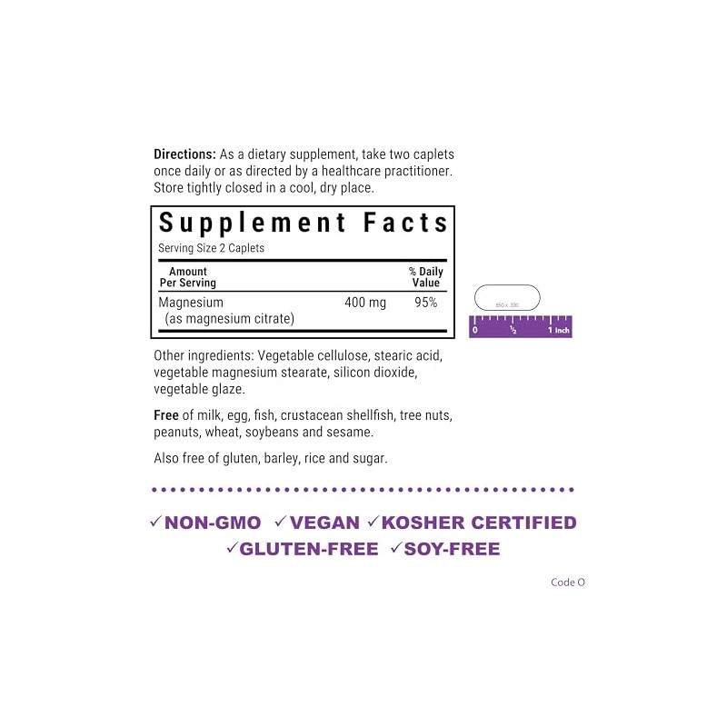 Bluebonnet Magnesium Citrate, 120 Caplets
