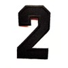 3 INCH Black Number 2 Patches Appliques Fabric Decorating for
