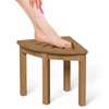Domax Bamboo Corner Shower Foot Rest - Shower Stool for Shaving Legs 12 inch Non-Slip Waterproof Small Corner Shower Bench for Inside Shower Bathroom Bath Seat Spa Foot Rest Shaving Stool, Walnut