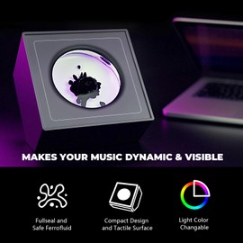 Venominbox Ferrofluid Music Visualizer, Dancing Sound Sensitive，Ferrofluid Speaker Music Mate, Decorative RGB Light Ferrofluid Display Desk Toy for Table, Bedroom, Office, Study, Science Gift