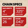 Oregon SpeedCut Nano Chainsaw Chain for 4” (10cm) Bar, .325"