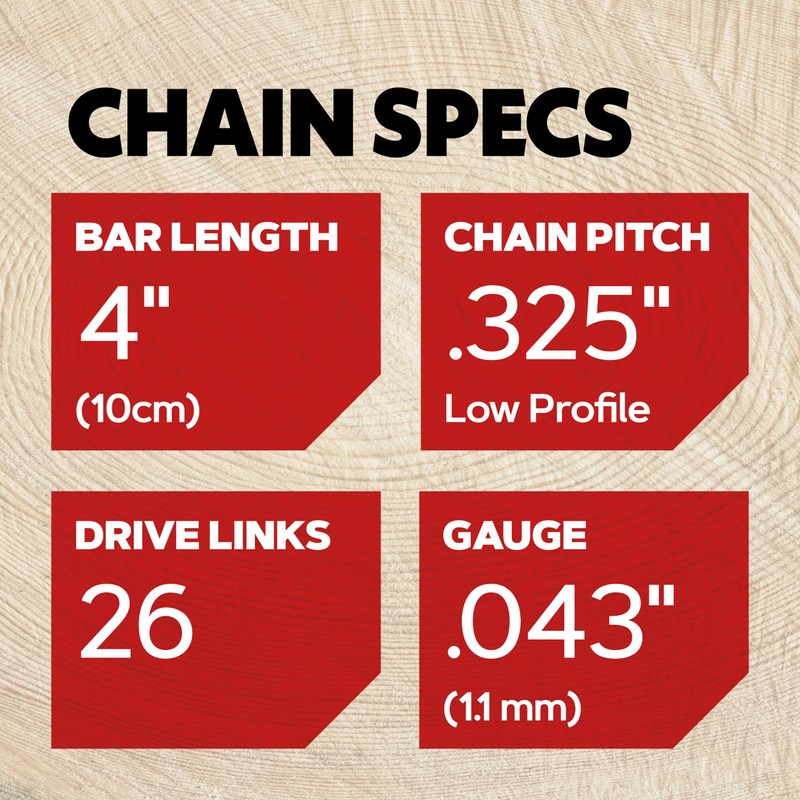 Oregon SpeedCut Nano Chainsaw Chain for 4” (10cm) Bar, .325"