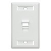 Leviton 1-Port Angled QuickPort Wallplate with ID Windows, 42081-1WS, White