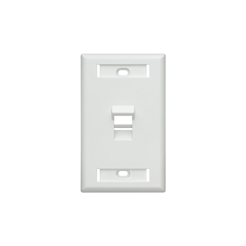 Leviton 1-Port Angled QuickPort Wallplate with ID Windows, 42081-1WS, White