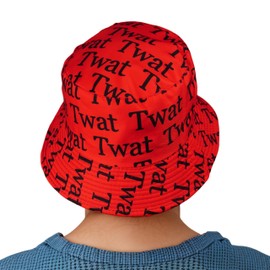 Unisex Bucket Hat, Reversible Pattern Bucket Cap for Men|Women, Twat Print Bucket Hat | Sun Hat|Streetwear Bucket Hat | gift Ideas (UK, Alpha, One Size, one Size fits 55-58cm, Modena Red)
