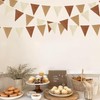 32Ft Brown Party Decorations Boho Pennant Banner Ombre Brown Fabric